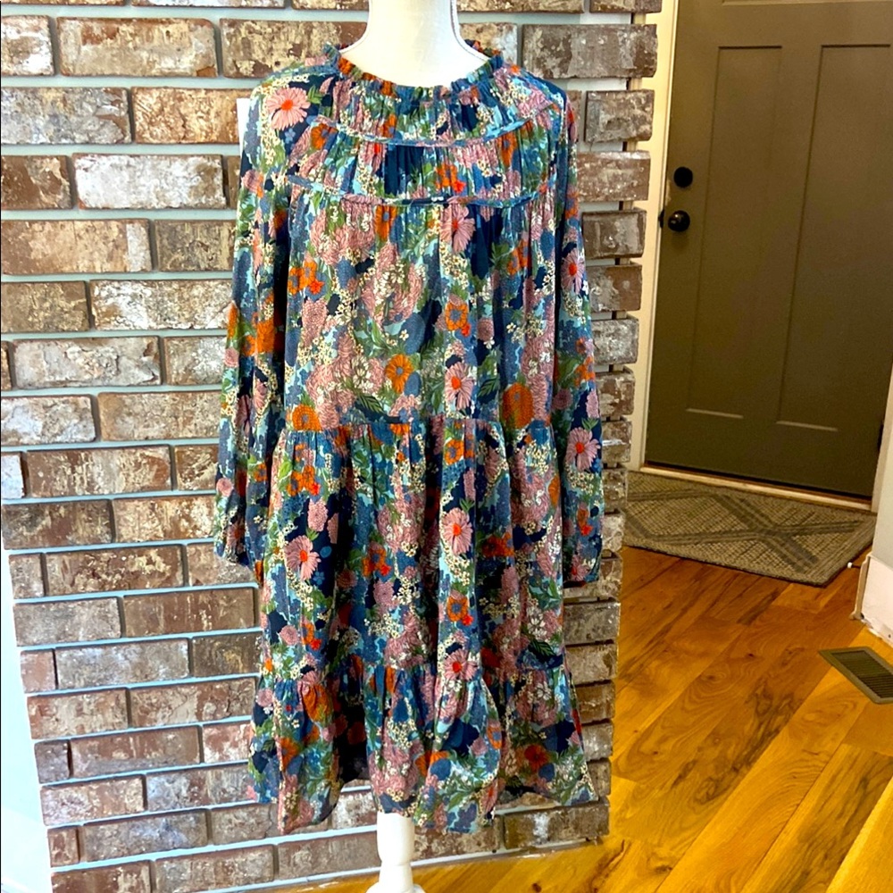 Trovata Birds of Paradise Abagail Cotton Floral Dress-Large